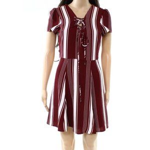 Lovers & Friends Burgundy and White Striped Dress